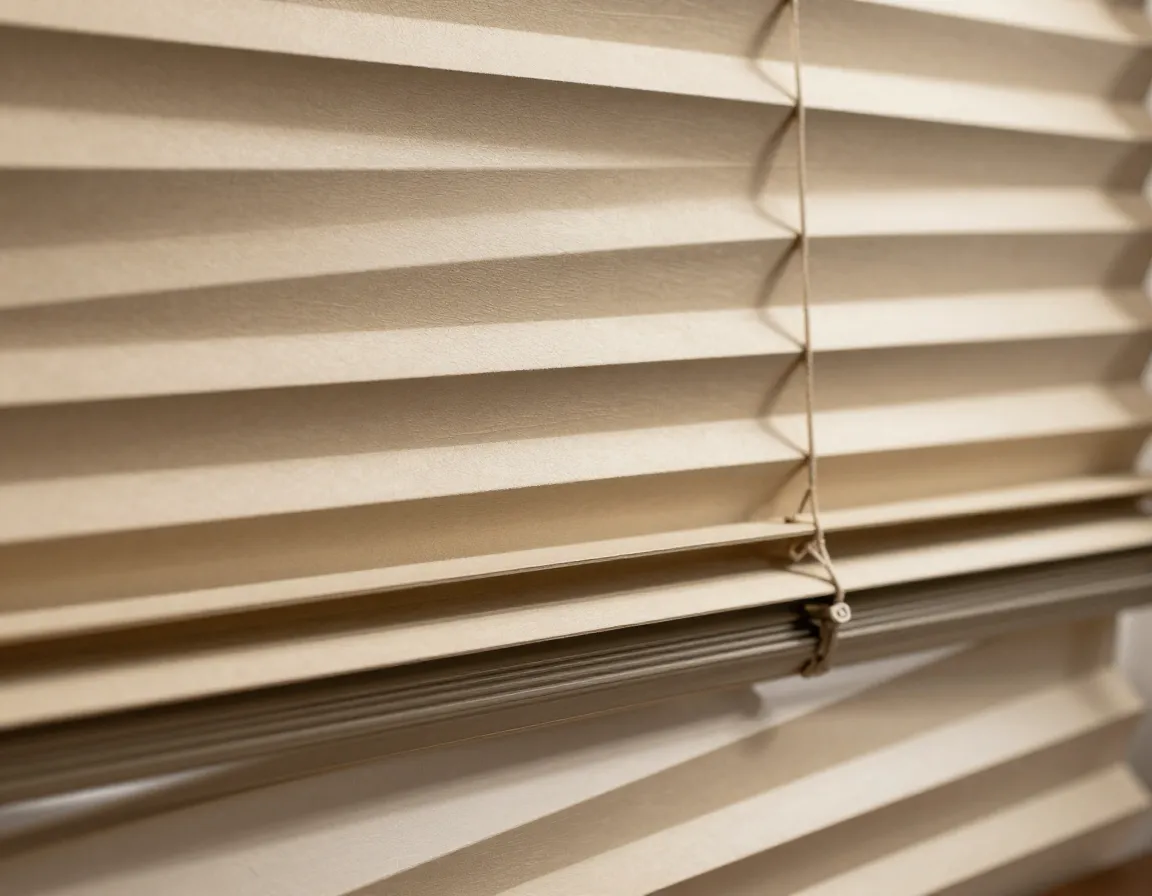 Plissegardiner i beige